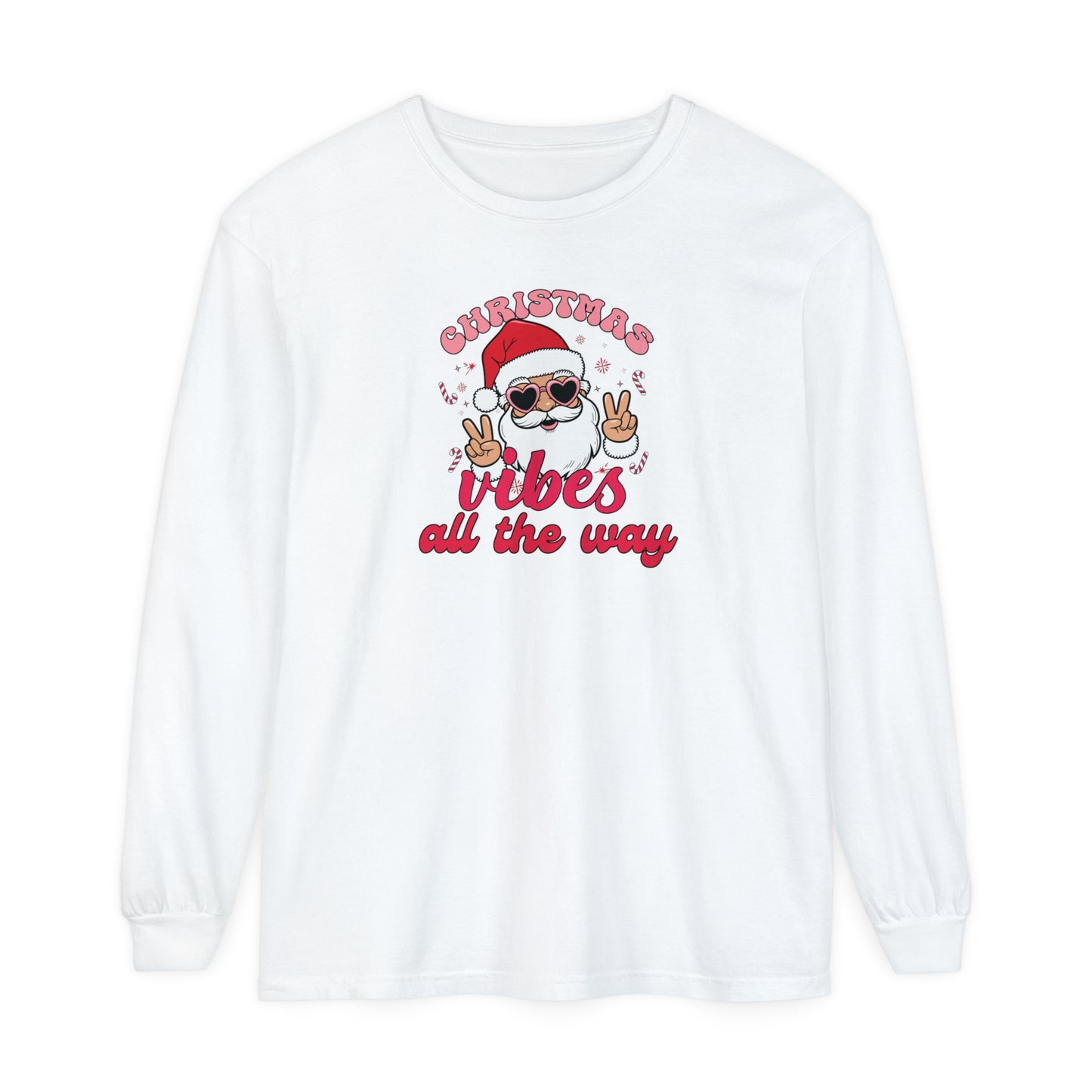 Christmas Vibes Unisex Long Sleeve T-Shirt, Holiday Season Tee, Festive Christmas Shirt, Xmas Spirit Top, Seasonal Long Sleeve Shirt