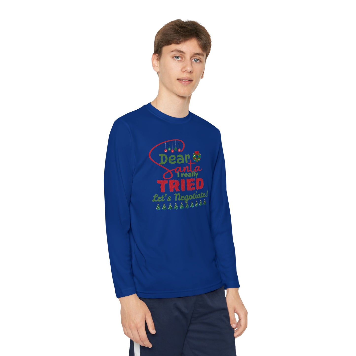 Christmas Youth Long Sleeve Tee, Dear Santa I Really Tried Funny Holiday Shirt, Kids Negotiation Gift, Santa Claus Letter, Holiday Apparel,