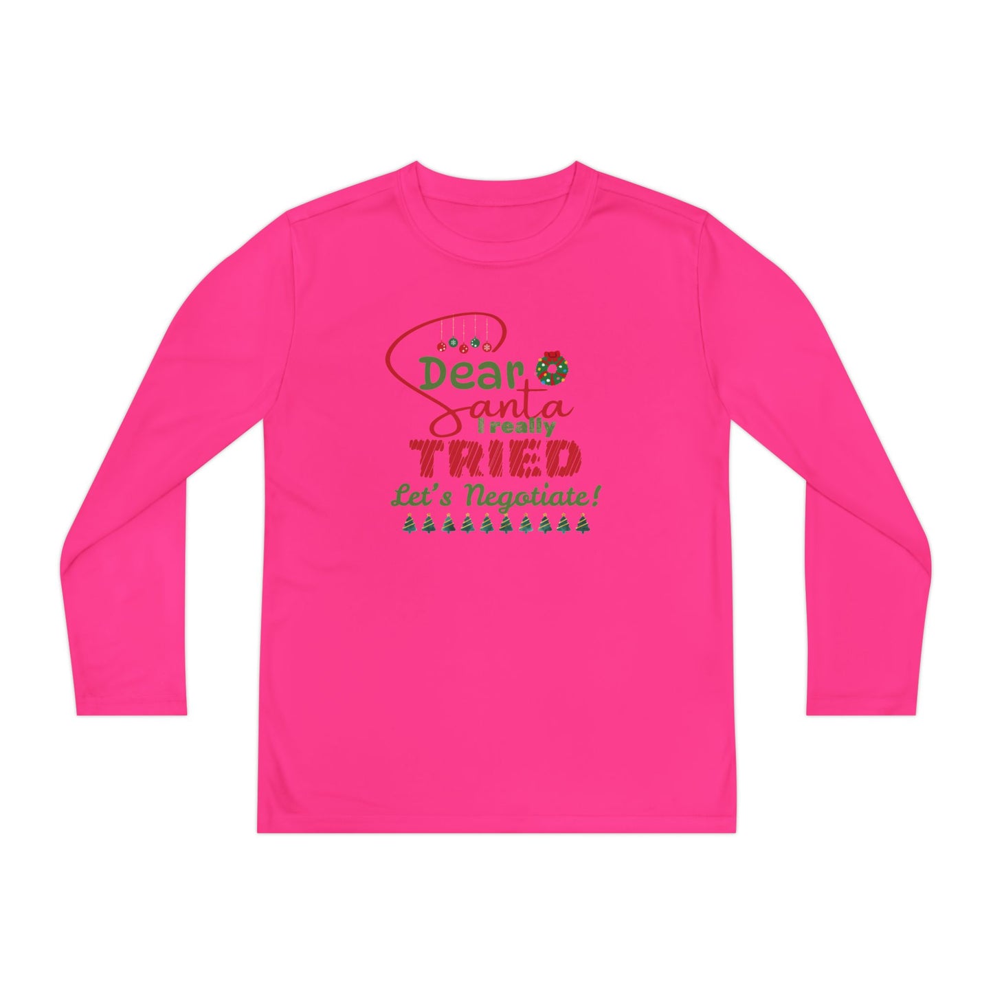 Christmas Youth Long Sleeve Tee, Dear Santa I Really Tried Funny Holiday Shirt, Kids Negotiation Gift, Santa Claus Letter, Holiday Apparel,