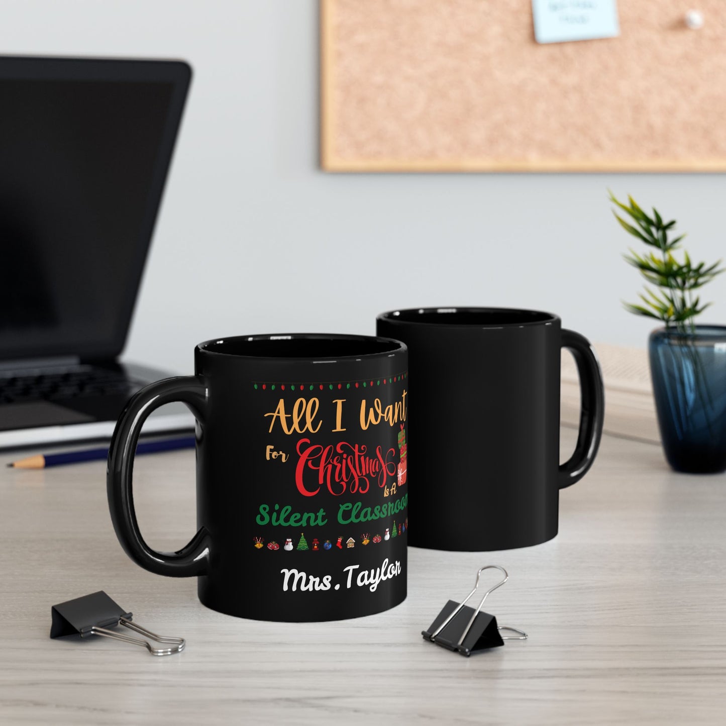 Christmas Teacher Gift Mug, Funny Teacher Coffee Cup, Personalized Xmas Present, 11oz Mug, Holiday Gift Idea