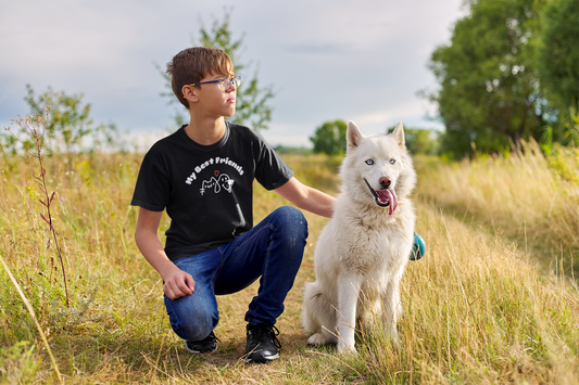 "My Best Friends" White Dog And Cat, Kids Heavy Cotton™ Tee